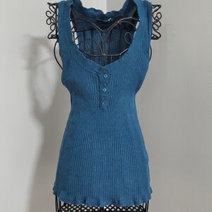 Moda International Teal Ribbed Tank Top